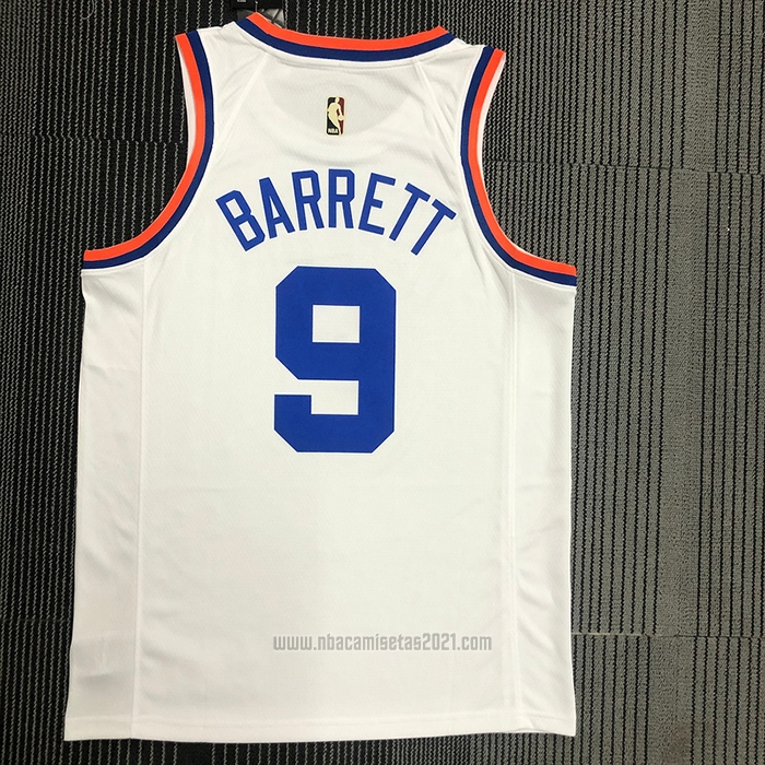 Camiseta New York Knicks RJ Barrett #9 75th Anniversary Blanco